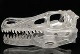 Carved Quartz Crystal Dinosaur Skull - Roar! #208840-1